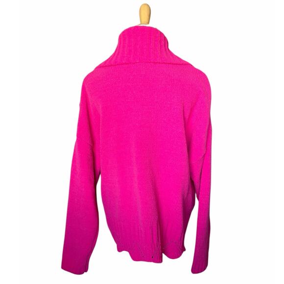 Absolutely Famous Hot Pink Turtleneck Pullover Chunky Sweater- Size XL - Picture 2 of 8